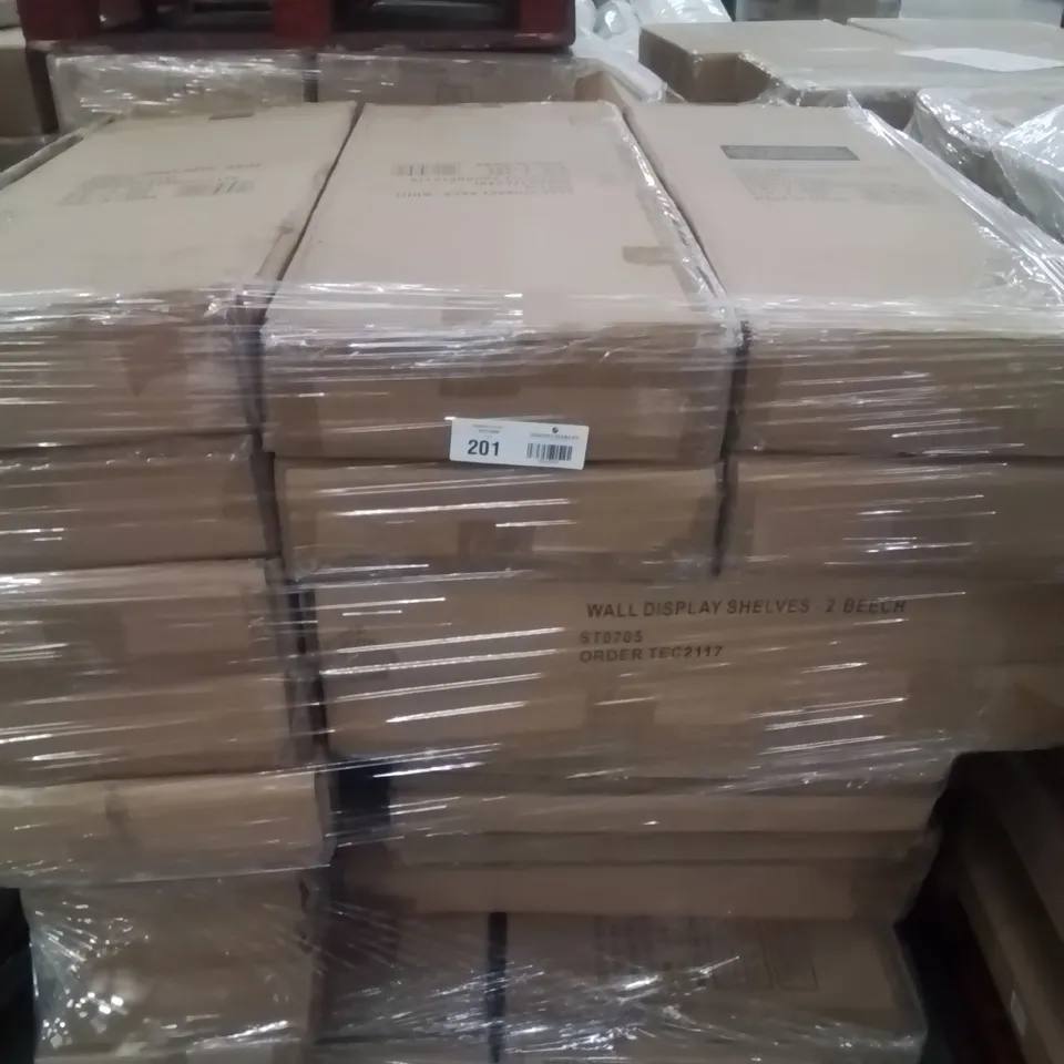 PALLET CONTAINING LARGE QUANTITY OF SHOE STORAGE RACK -WHITE-