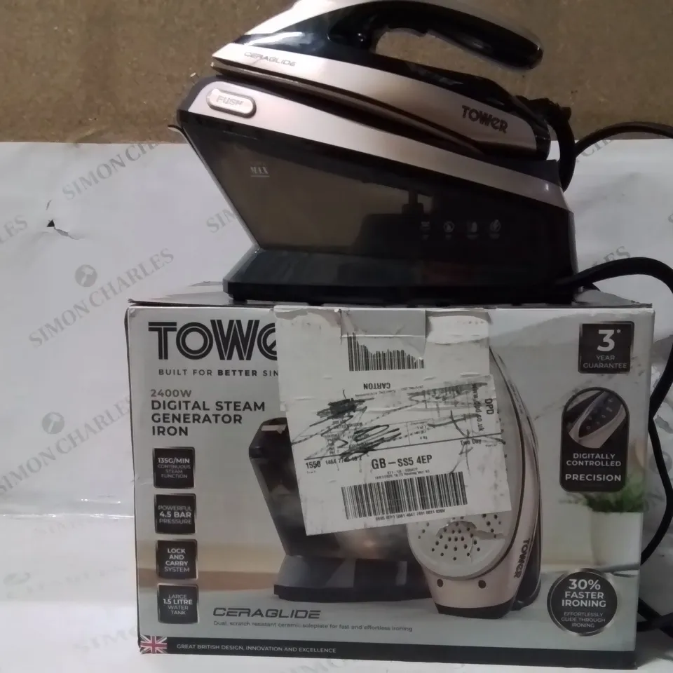 BOXED TOWER 2400W DIGITAL STEAM GENERATOR IRON 