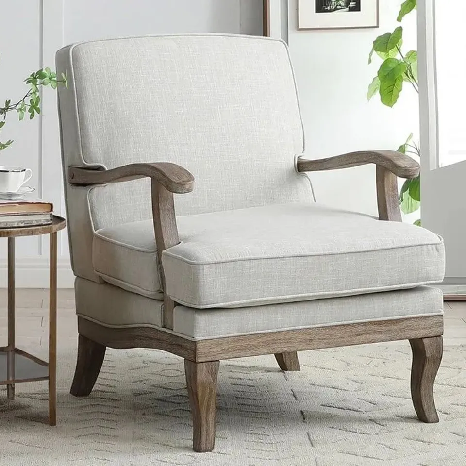 BOXED COLWELL CHAIR - CREAM LINEN (1 BOX)
