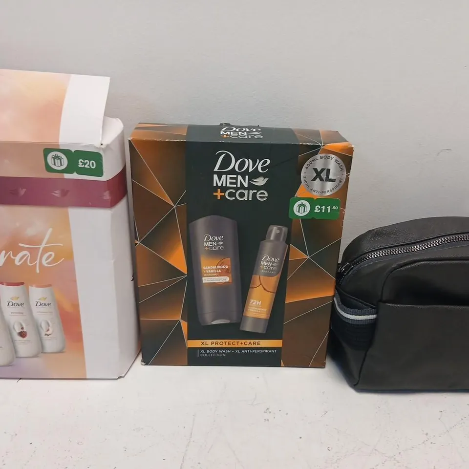 DOVE MEN+CARE GROOMING GIFT SETS (3 BOXES) WITH BLACK TRAVEL BAG