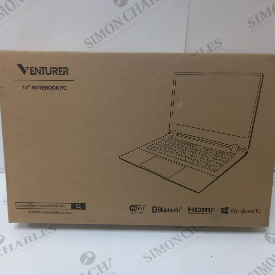 BRAND NEW BOXED VENTURER EUROPA 14 PLUS 14" FULL HD LAPTOP INTEL 2.6GHZ 64GB SSD 4GB RAM - BLACK