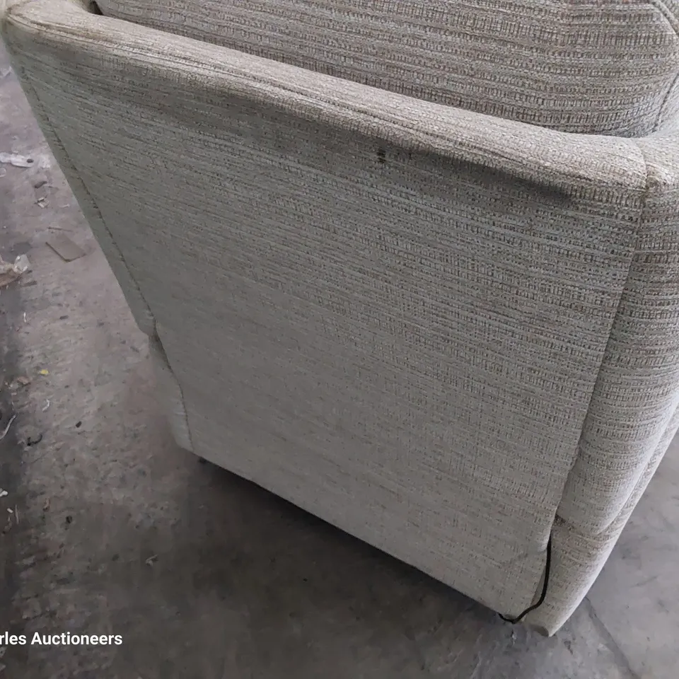 QUALITY BRITISH DESIGNER G PLAN KINGSBURY POWER RECLINING THREE SEATER SOFA VICTORIA JUTE FABRIC 