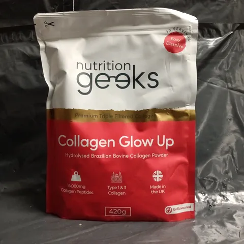 NUTRITION GEEKS COLLAGEN GLOW UP - PREMIUM TRIPLE FILTERED UNFLAVOURED COLLAGEN (420G - 30 SERVINGS)
