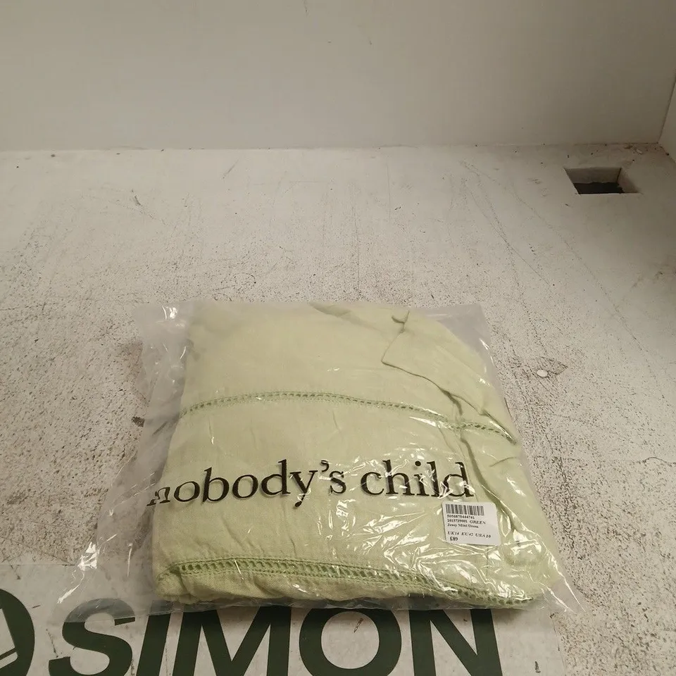NOBODYS CHILD GREEN JESSY MINI DRESS UK 14