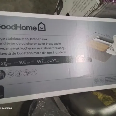 BOXED ROMESCO LARGE STAINLESS STEEL KITCHEN SINK & ACCESSORIES 