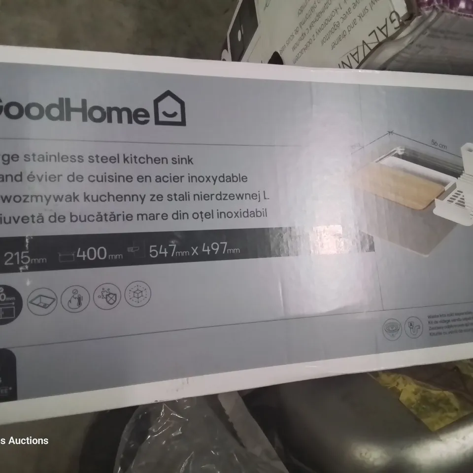 BOXED ROMESCO LARGE STAINLESS STEEL KITCHEN SINK & ACCESSORIES 