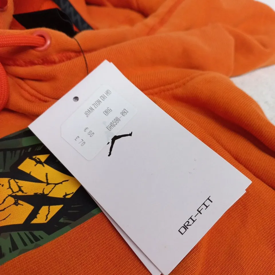 ORANGE JORDAN JUMPMAN HOODIE – MENS, WITH TAGS