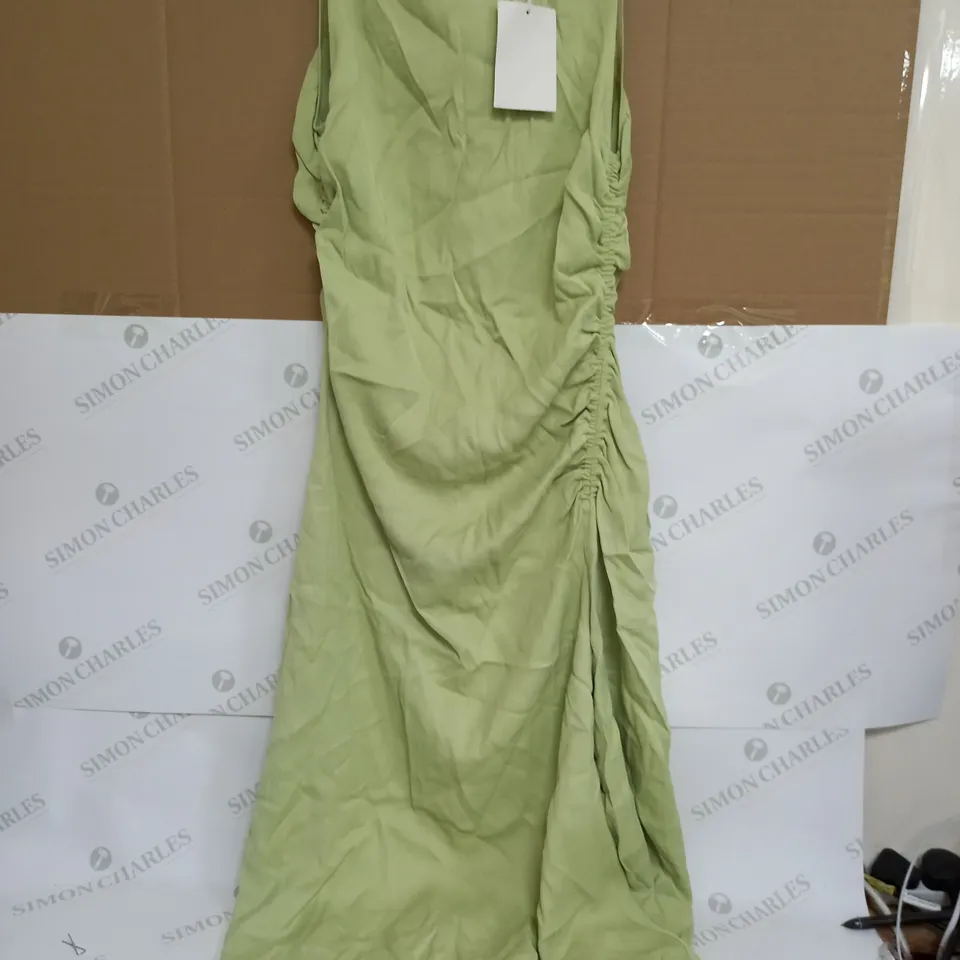 COS BACK ZIP SLEEVELESS DRESS IN LIGHT GREEN - UK 14