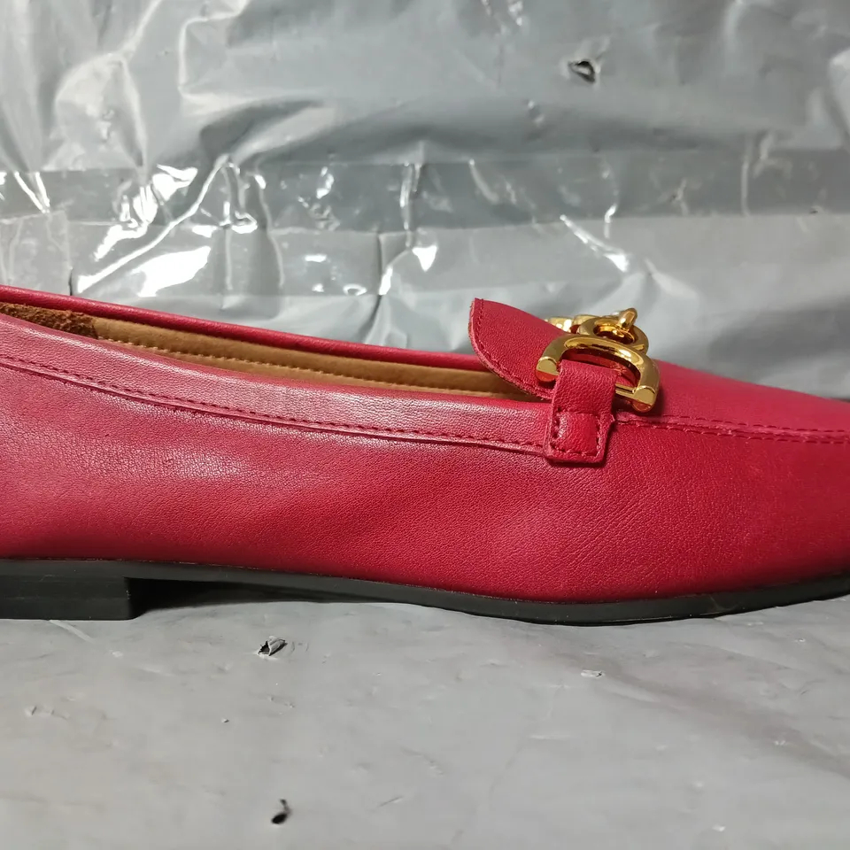 DUNE LONDON GLOUCESTER LOAFER IN RED -  SIZE 39