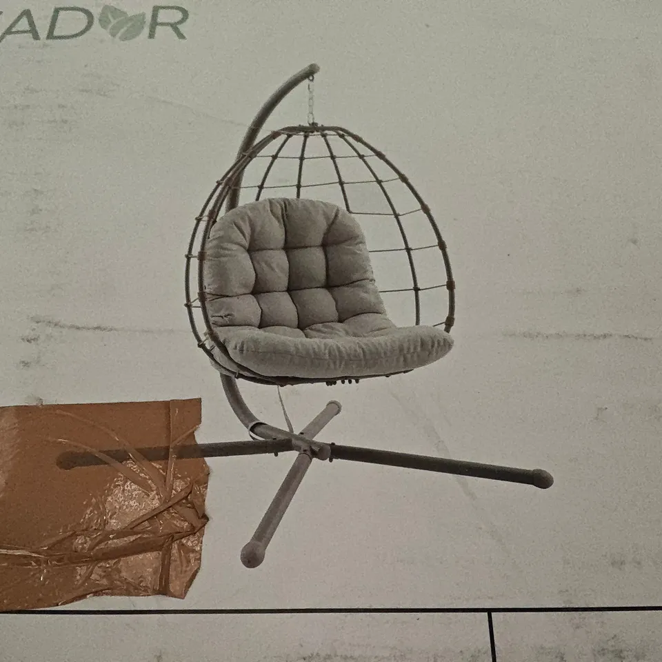 CREADAR HAMBURG HANGING EGG CHAIR IN TAUPE