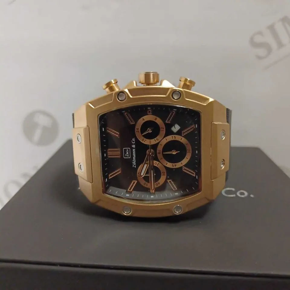 MENS ZIHLMANN & CO Z911 WATCH – CHRONOGRAPH MOVEMENT – BLUE DIAL – 3ATM – QUICK RELEASE RUBBER STRAP – 3ATM WATER RESISTANT