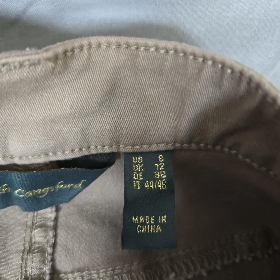 RUTH LANGSFORD WOMEN'S BEIGE TROUSERS – UK 12 (US 8)