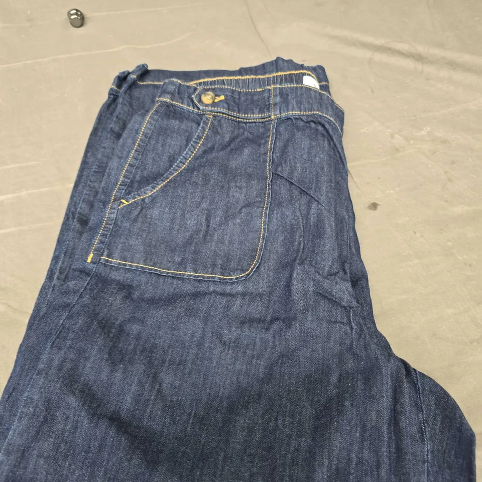 MONSOON DENIM CROP TROUSERS - DARK BLUE - SIZE 16