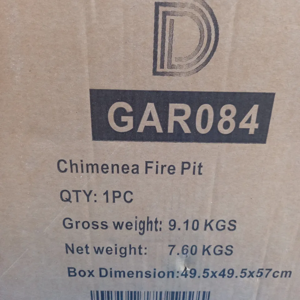 BOXED DIVA GARDEN CHIMENEA FIRE PIT IN BLACK