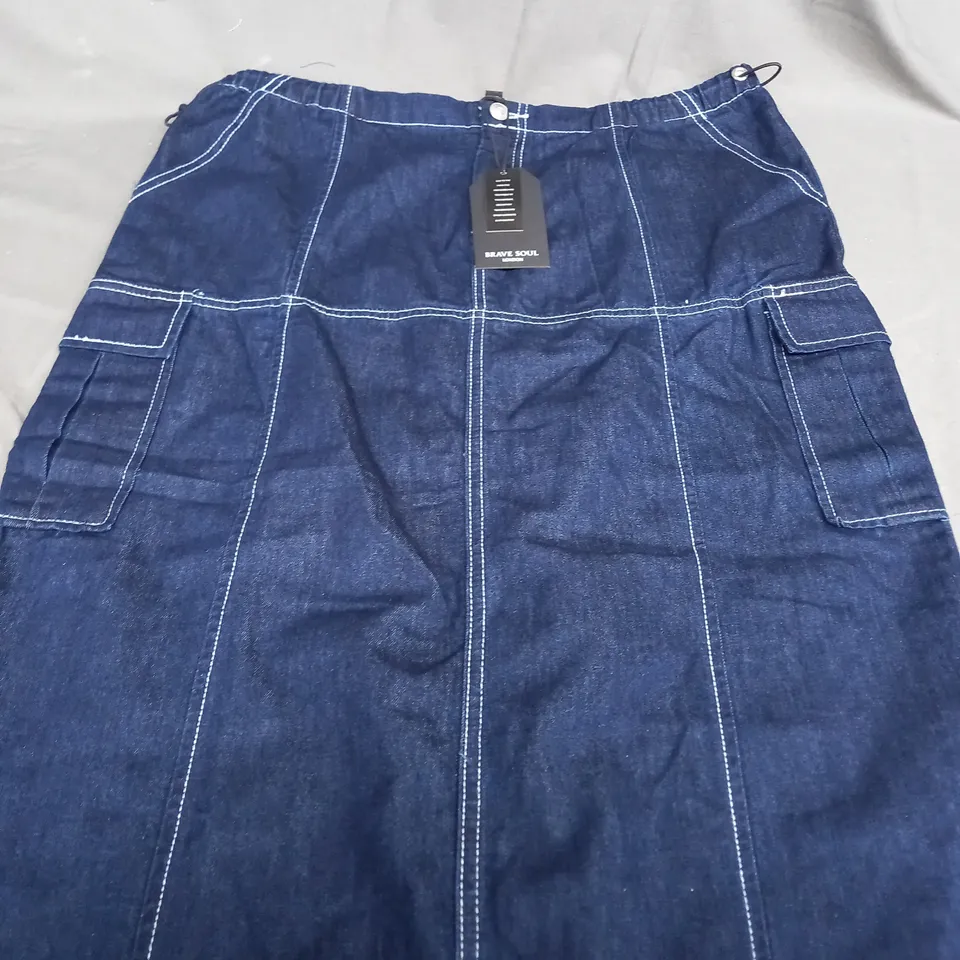 BRACE SOUL BLUE DENIM WASH SKIRT - SIZE 14