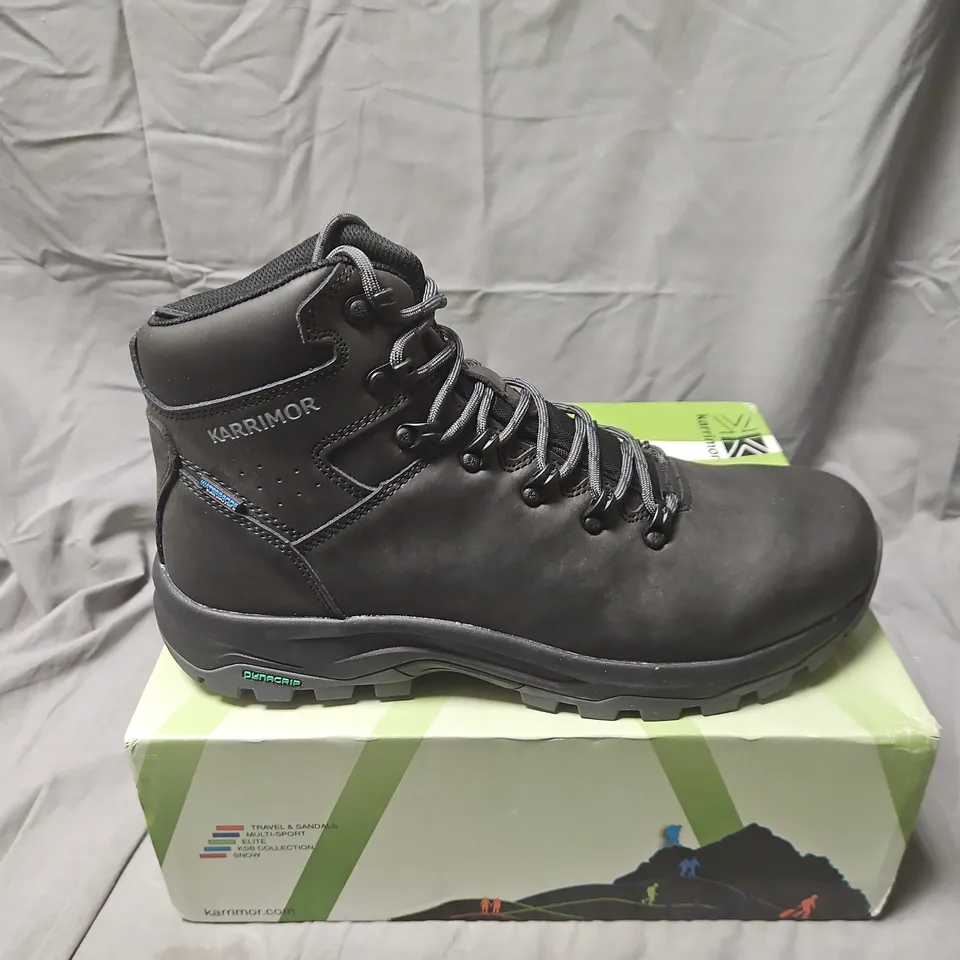 BOXED KARRIMOR MENDIP 4 CH WEATHERTITE HIKING BOOTS – BLACK/GREY, UK 10