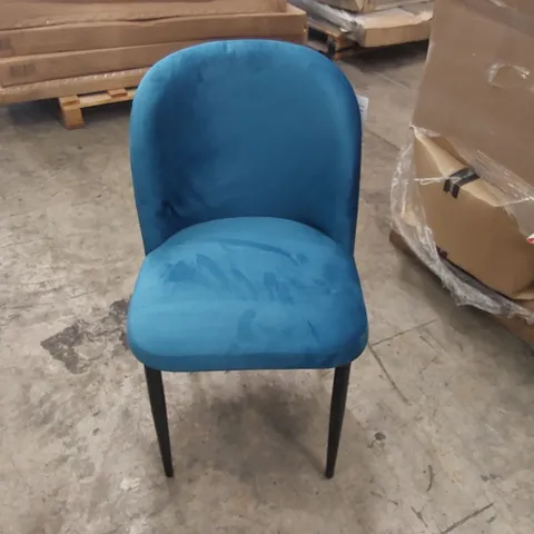 DESIGNER BLUE VELVET DINING CHAIR