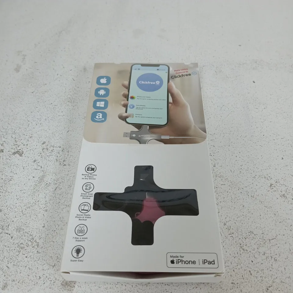 CLICKFREE IPHONE/IPAD UNIVERSAL PHOTO AND VIDEO BACKUP SYSTEM (MADE FOR IPHONE | IPAD)