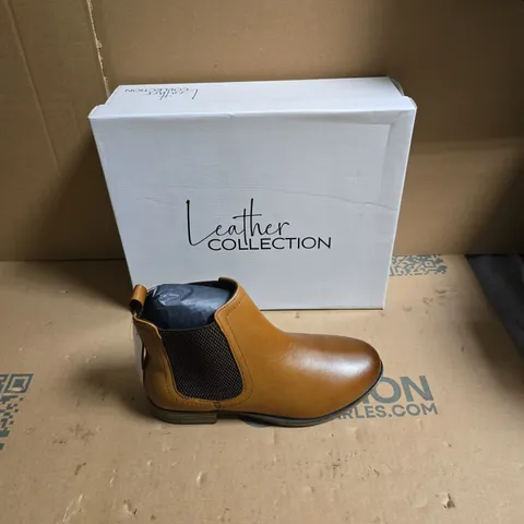 LEATHER COLLECTION TAN LEATHER CHELSEA BOOT – UK SIZE 3
