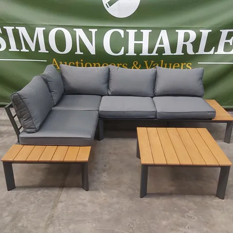 BRAND NEW DESIGNER CONTEMPORARY CORNER SET IN GREY WITH POLYWOOD CT