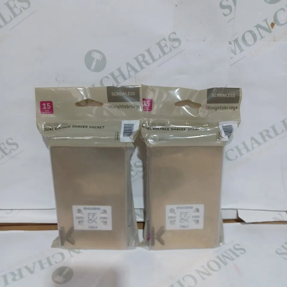 LOT TO CONTAIN 2 X KNIGHTSBRIDGE SCREWLESS DUAL VOLTAGE SHAVER SOCKETS 