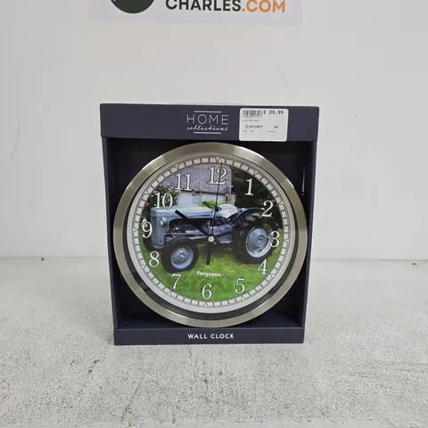 HOME COLLECTIONS FERGUSON WALL CLOCK GREY TRACTOR