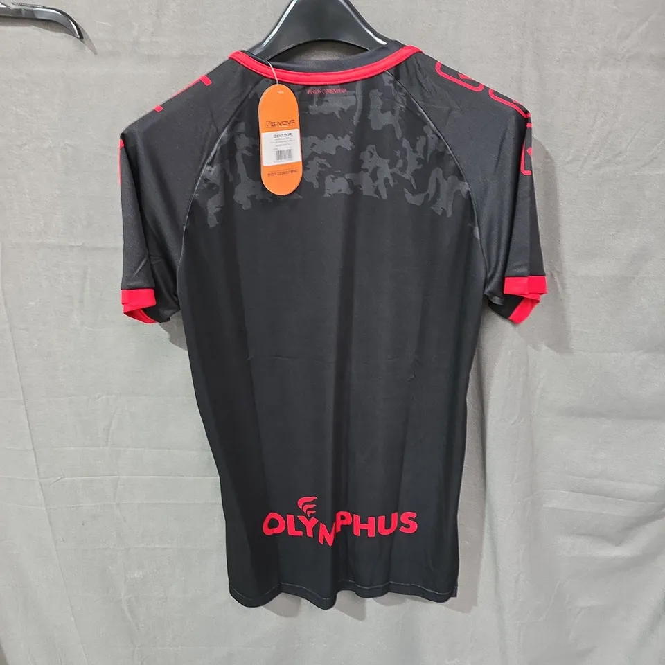 GIVOVA UNION LA CALERA FOOTBALL JERSEY – BLACK WITH RED TRIM, ULC CREST