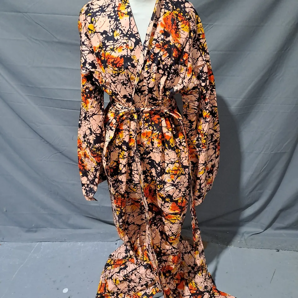 NEON AFRIQUE BELTED ROBE IN MULTI AFRICAN PRINT SIZE L/XL