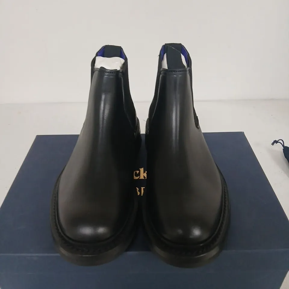 BURBERRY X TRICKER'S BLACK LEATHER CHELSEA BOOTS – ANKLE BOOTS, UK 4