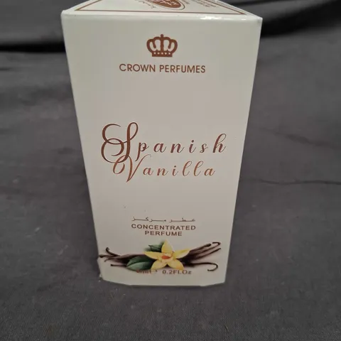 BOXED CROWN PERFUMES SPANISH VANILLA CONCENTRATED PERFUME 8ML