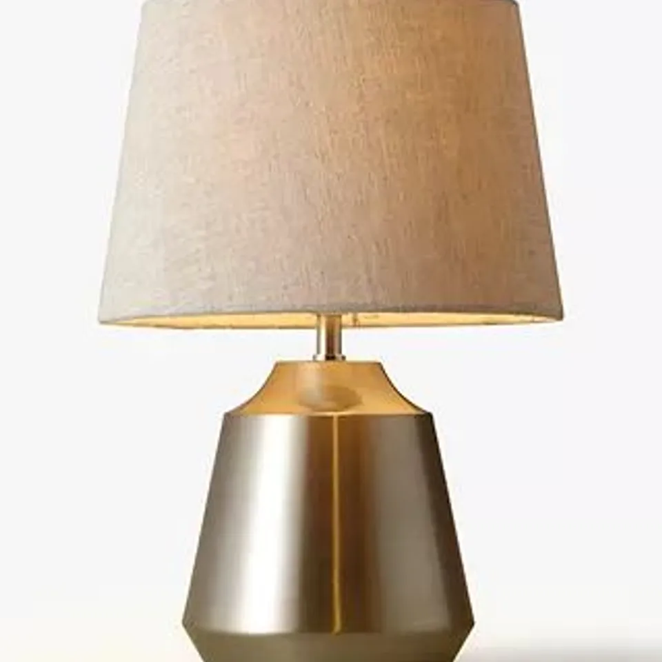 JOHN LEWIS LUPIN TOUCH CONTROL LAMP - SATIN BRASS FINISH , LINEN SHADE