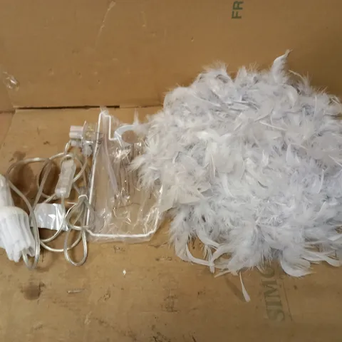GREY FEATHER CEILING LAMPSHADE 