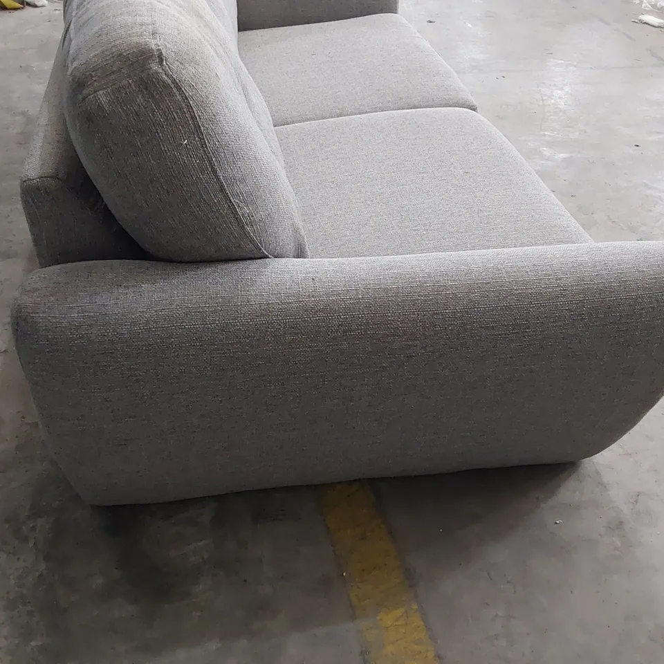 DESIGNER THREE SEATER SOFA GREY FABRIC 