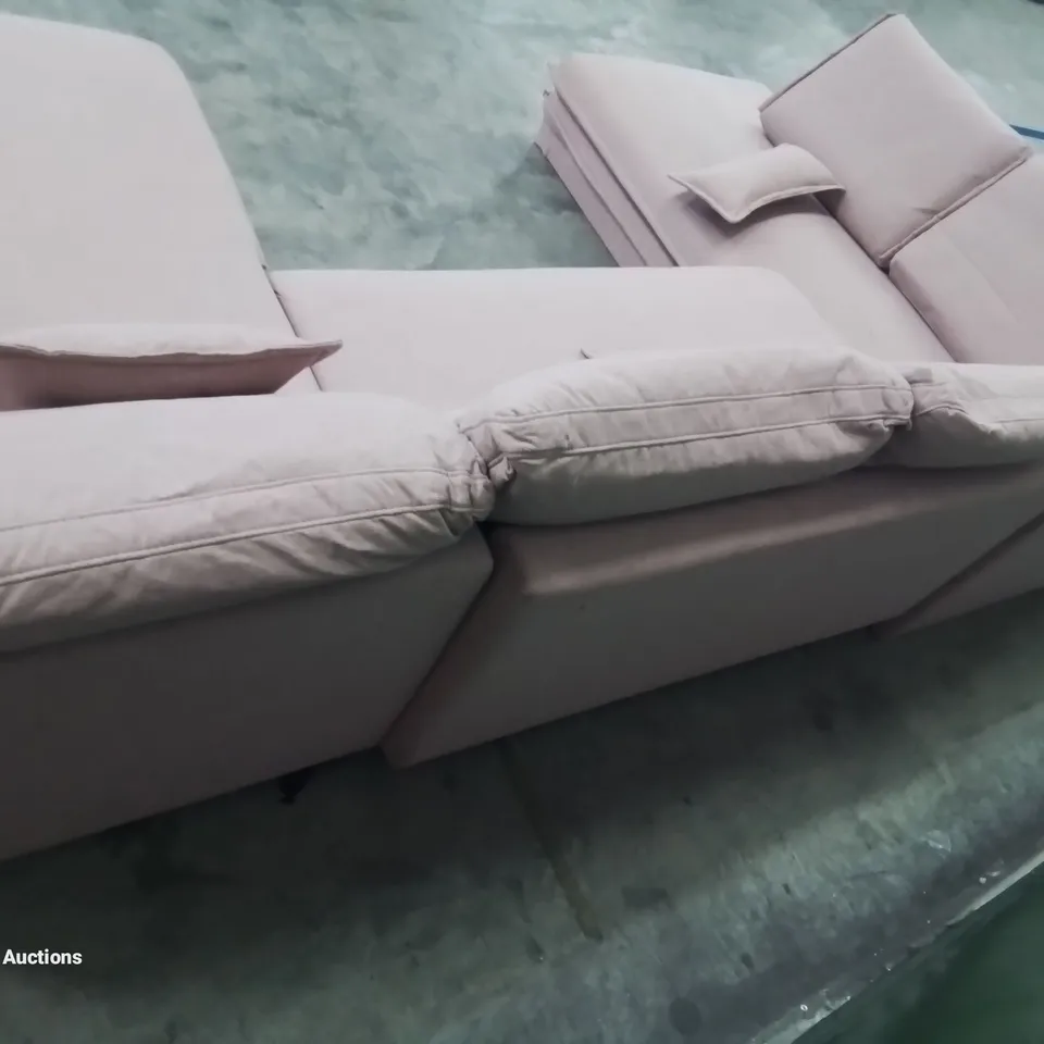 QUALITY DESIGNER YURI UPHOLSTERED CORNER SOFA IN PINK