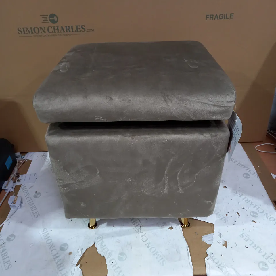 ALISON CORK SQUARE VELVET FOOT STOOL
