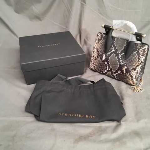 BOXED STRATHBERRY NANO TOTE IN SNAKE EMBOSS/GRAIN SLATE GREEN ONE SIZE