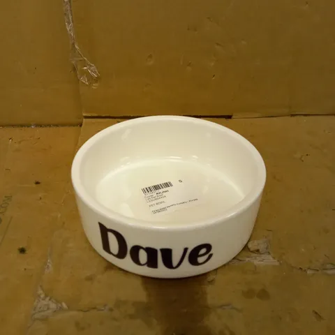 LARGE PERSONALISED PET BOWL 'DAVE'