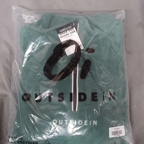 BAGGED OUTSIDEIN QUARTER ZIP IN GREEN - XL