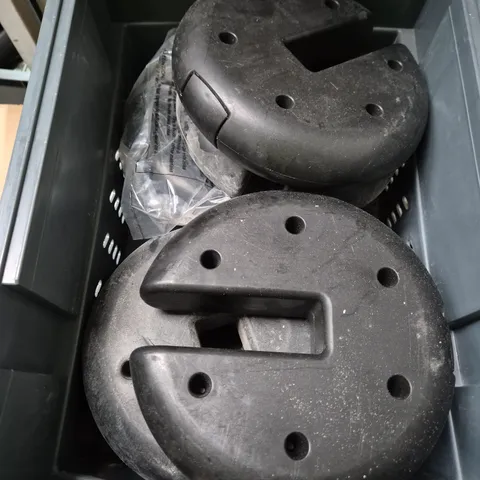 LOT OF 6 WEIGHTED PARASOL BASES - BLACK