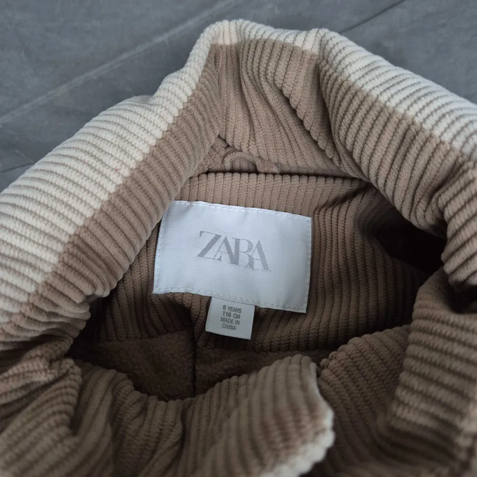 Zara Kids Corduroy Puffer Jacket – Beige, UK 6-7 Years (116 cm)