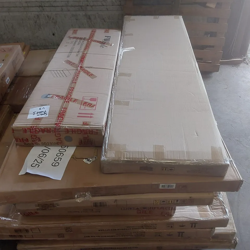 PALLET OF ASSORTED DESIGNER FURNITURE PARTS