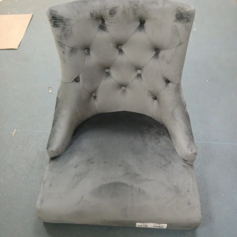 Grey Tufted Upholstered Accent Chair