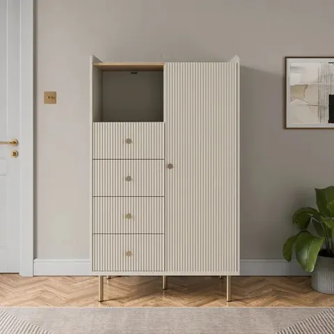 BOXED GEORGI 4 DRAWER SMALL WARDROBE (2 BOXES)