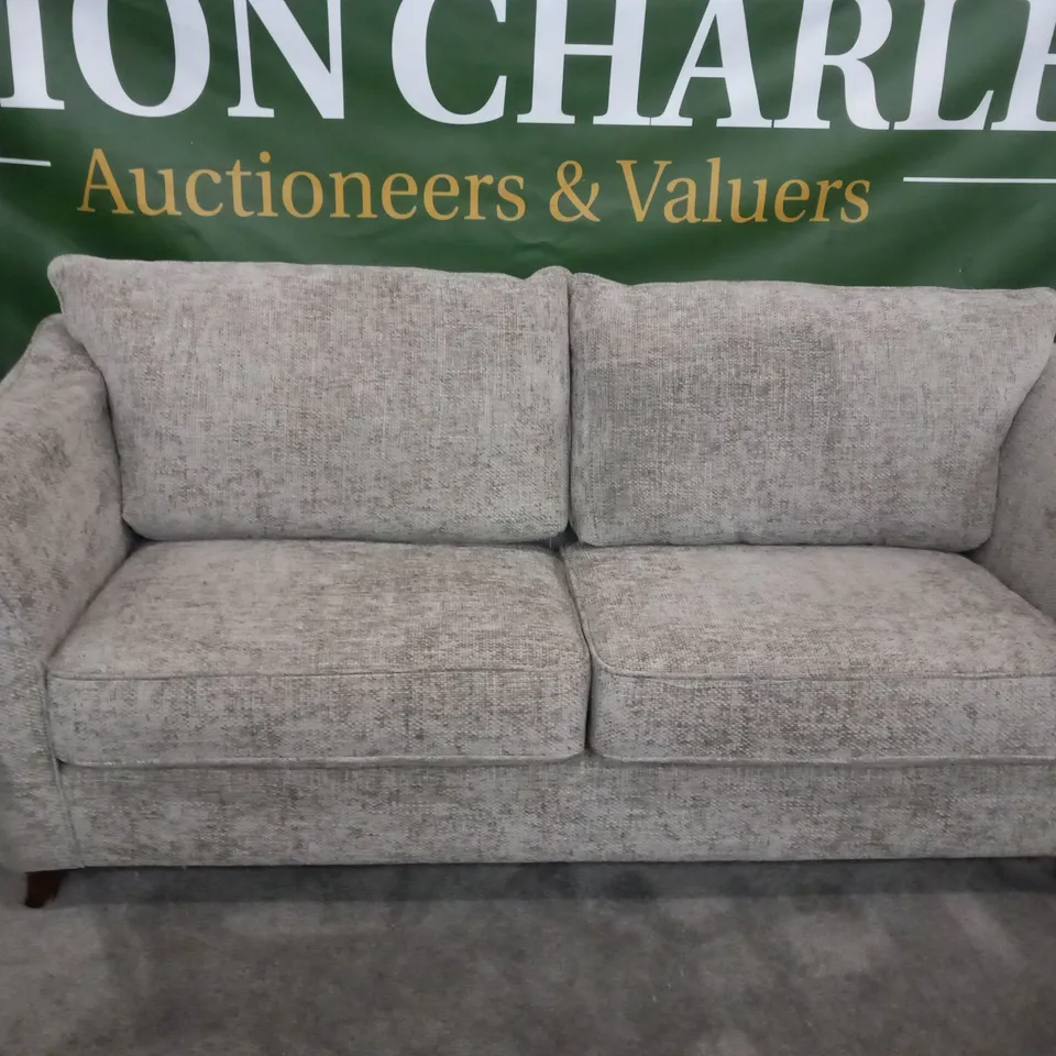 DESIGNER URBANA GREY FABRIC THREE SEATER SOFA