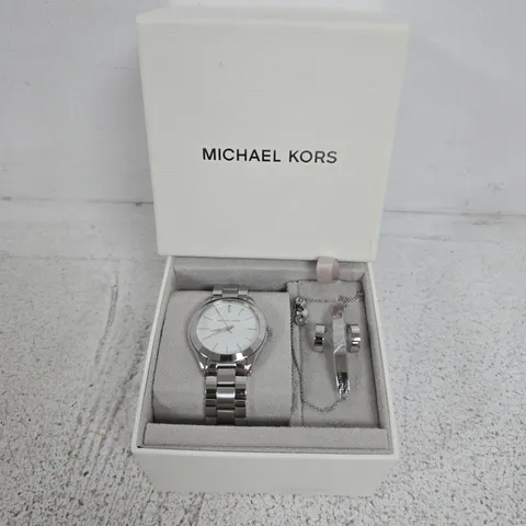 BOXED MICHAEL KORS WOMEN'S SLIM RUNWAY WATCH GIFT SET