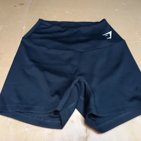 GYMSHARK STRETCH WORKOUT SHORTS - BLACK -XS