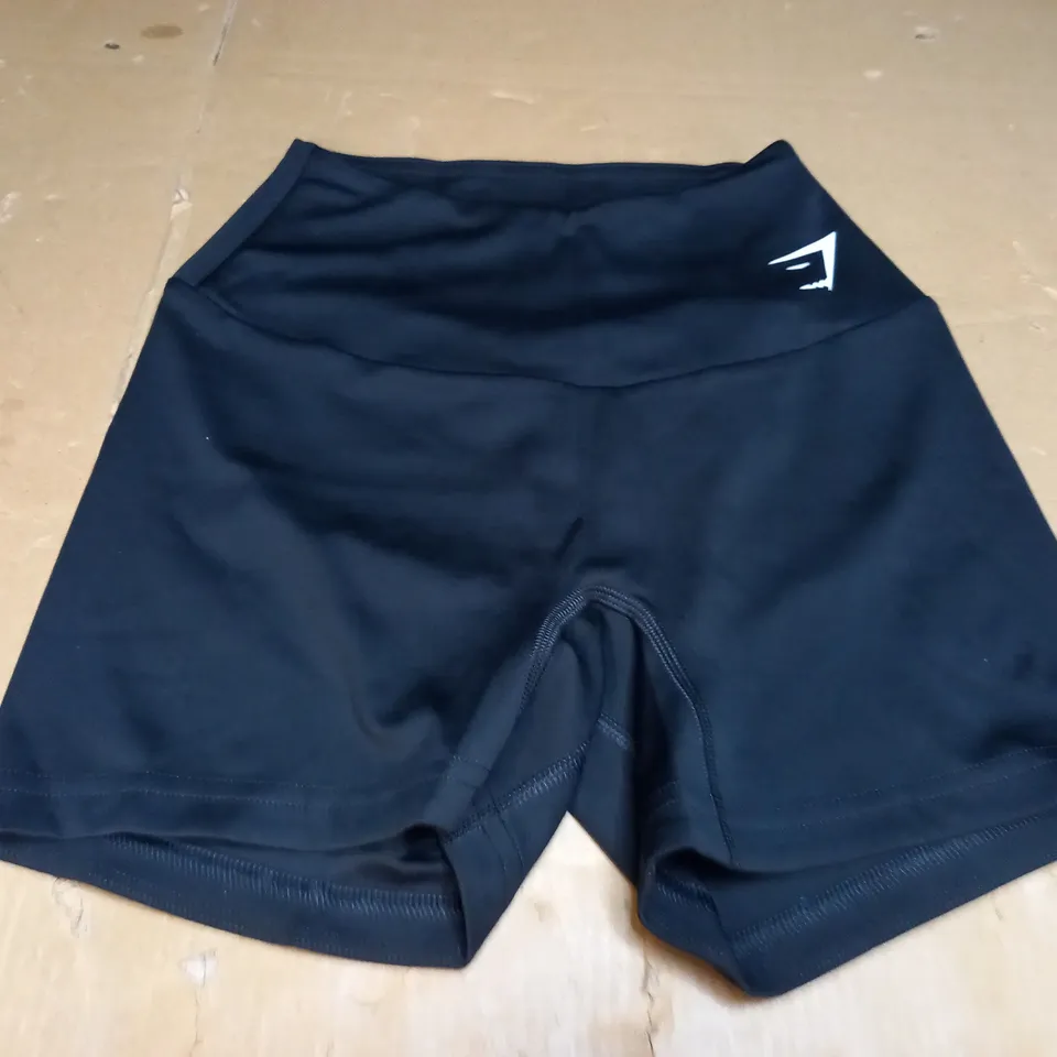 GYMSHARK STRETCH WORKOUT SHORTS - BLACK -XS