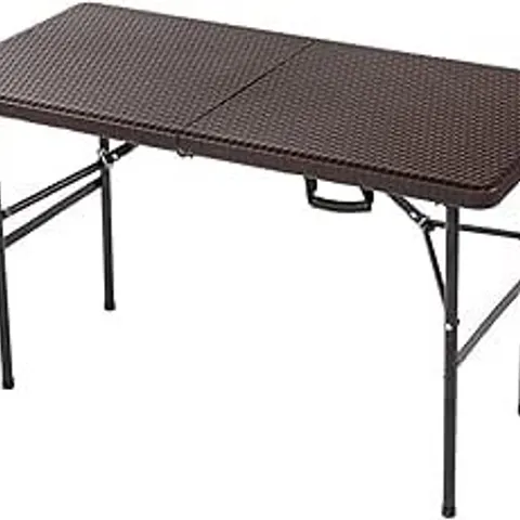 BOXED 4FT 1.2M FOLDING HEAVY DUTY OUTDOOR RATTAN TRESTLE PARTY GARDEN TABLE