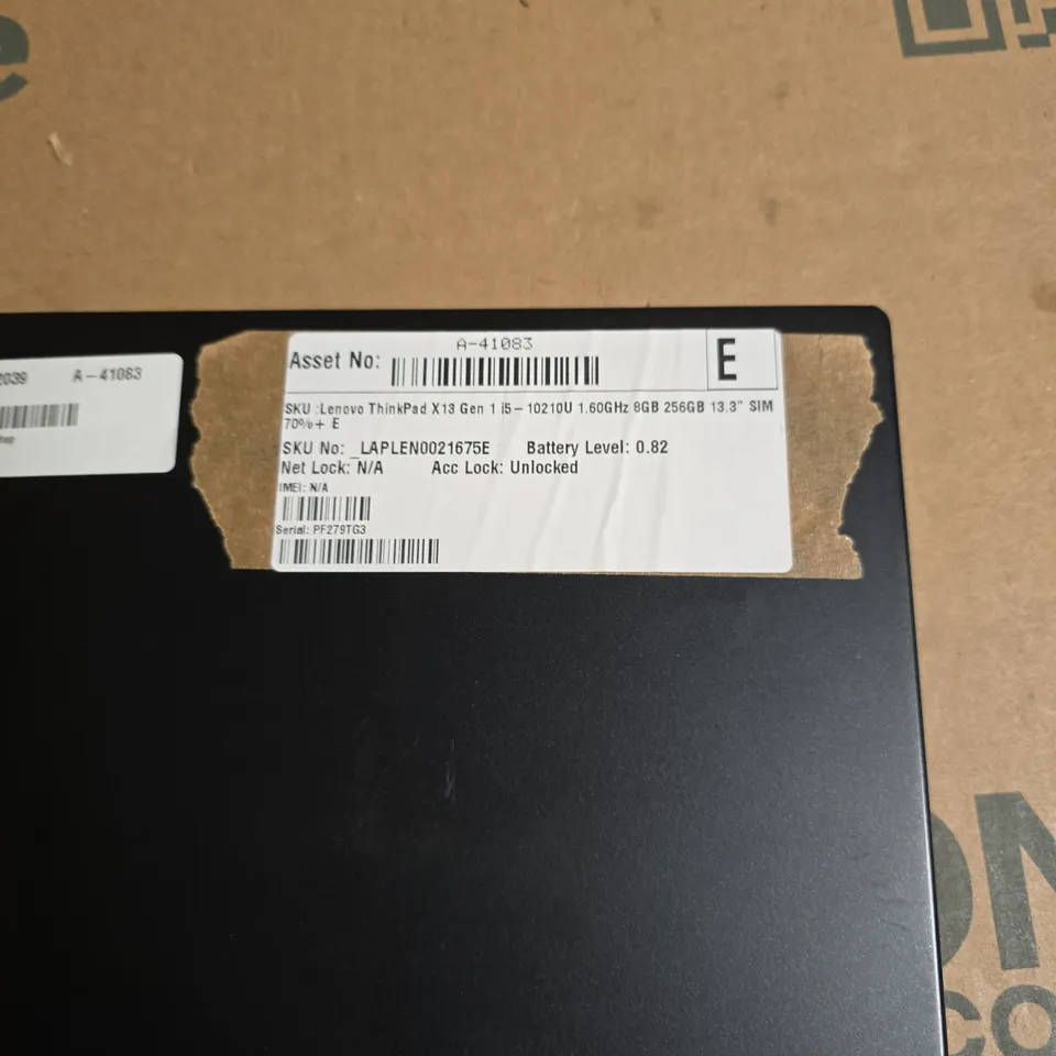 LENOVO THINKPAD X13 GEN 1 LAPTOP – I5-10210U, 8GB RAM, 256GB SSD, 13.3" DISPLAY