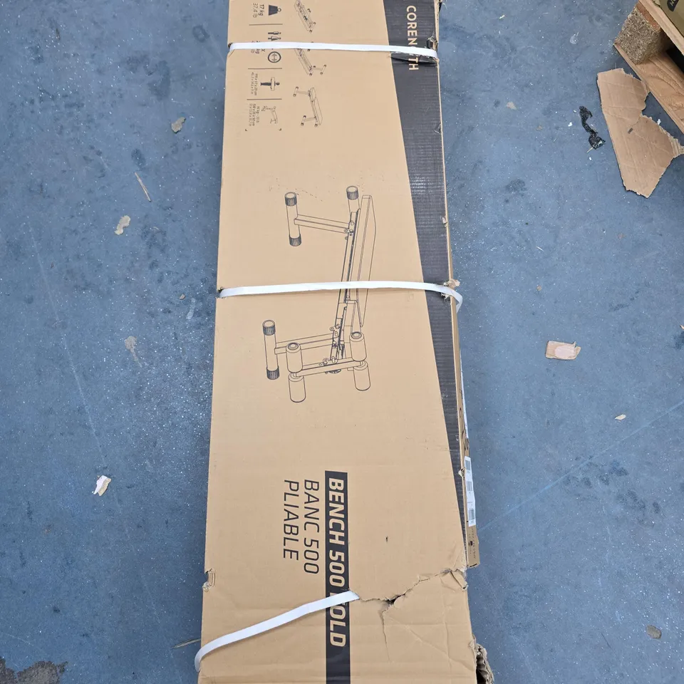 FOLD-DOWN INCLINE WEIGHTS BENCH WITH LEG BAR 500 FOLD